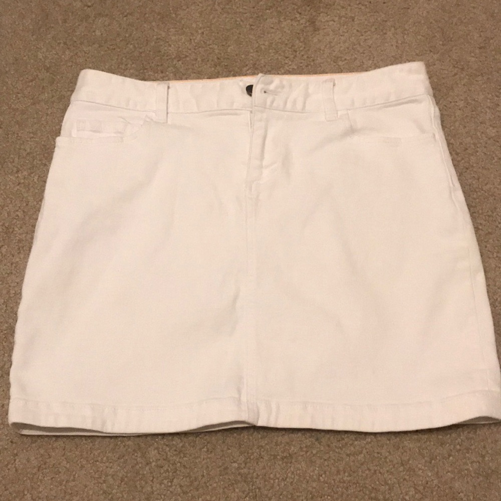 J Crew Factory White Denim Skirt